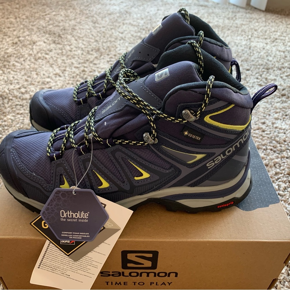 New Salomon X Ultra 3 Mid GTX Waterproof Hiking Boots Women’s Size 6M